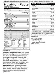 Greens And Protein Powder Organic Raw Protein And Greens With Probiotics/Enzymes Vegan Glutenfree Vanilla 19.3Oz 1Lb 3 Oz/548G Powder