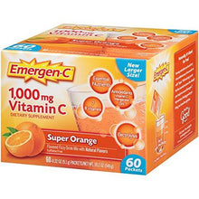 Emergenc Dietary Supplement Drink Mix With 1000Mg Vitamin C 0.32 Ounce Packets Super Orange Flavor 60 Count