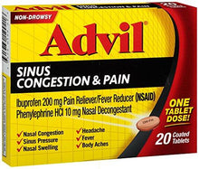 Advil Sinus Congestion Pain Reliever Coated Tablets 20 Count