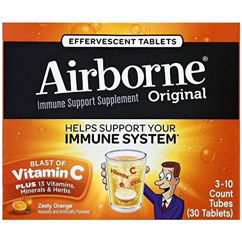 Airborne Effervescent Tablets Zesty Orange Triple Pack 3X10 Ct Tube