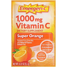 Emergenc Dietary Supplement Drink Mix With 1000 Mg Vitamin C 0.32 Ounce Packets Caffeine Free Super Orange Flavor 10 Count