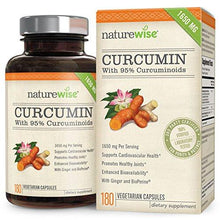 Curcumin Turmeric 1650Mg With 95% Curcuminoids Bioperine Black Pepper Extract Advanced Absorption Cardiovascular Healthy Joints Support Nongmo Glutenfree 180 Vegetarian Capsules