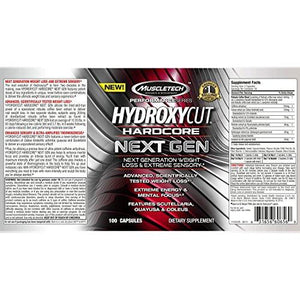Muscletech Hydroxycut Hardcore Next Gen Scientifically Tested Weight Loss And Energy Weight Loss Supplement 180 Capsules