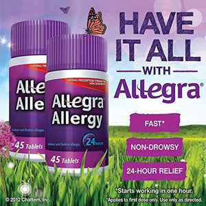 Adult 24 Hour Allergy Tablets 180Mg Limit Size Special 1 Pack 90 Ct. Total